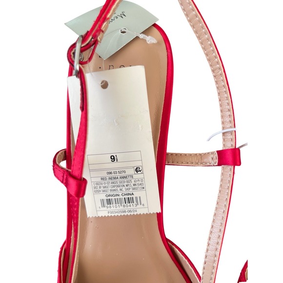 New Day Annette Satin Slingback Heel Shoes with Memory Foam Insoles Red Size 9.5 - Picture 5 of 11